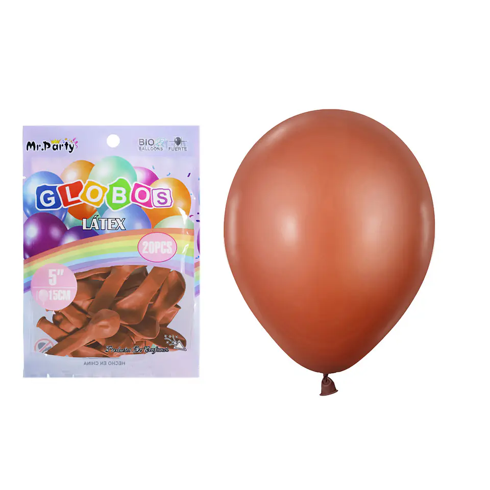 Globos de látex café mate 15cm 20pcs 1