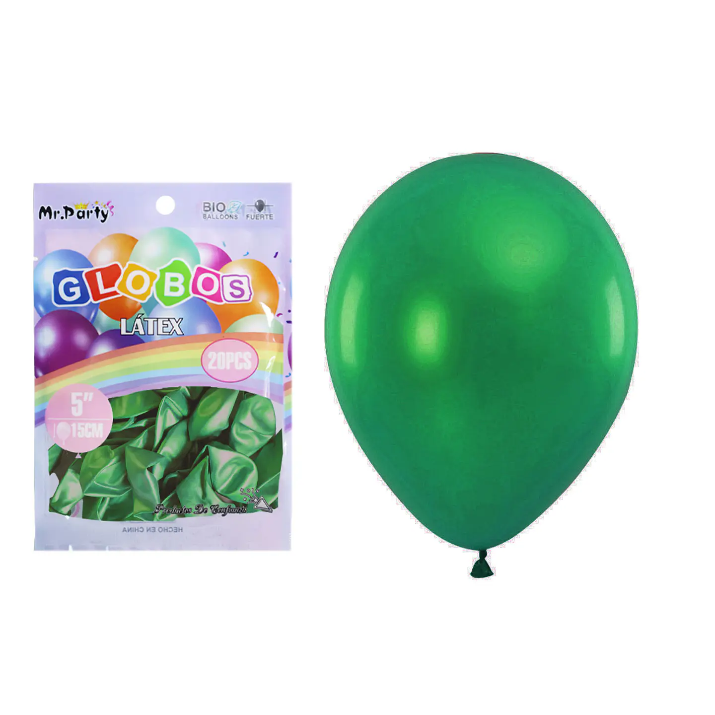 Globos de látex perlado verde oscuro 15cm 20pcs 1