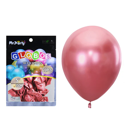 Globos de látex rojo cromados metalizados 15cm 20pcs