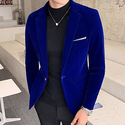 Blazer Azul Terciopelo Slim Fit