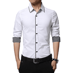 Camisa Blanca Slim fit con broches