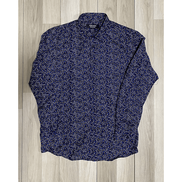 Camisa Slim fit Azul floreada