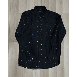 Camisa Negra Slim fit con diseño