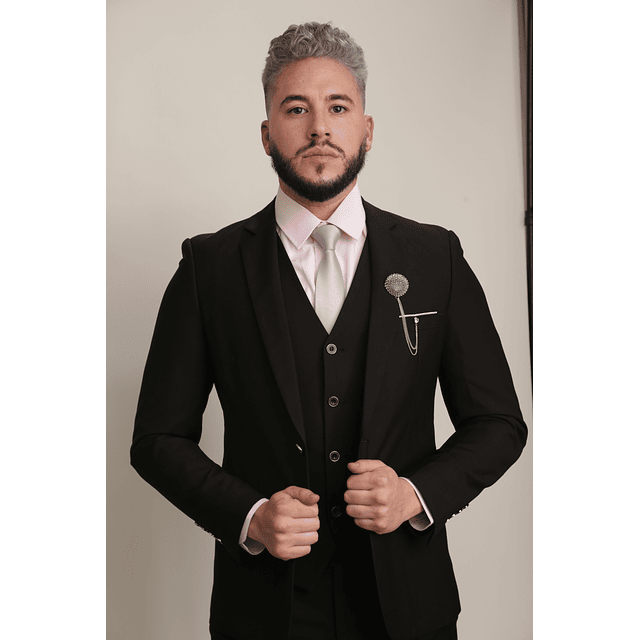 Traje Negro 3 piezas Slim fit