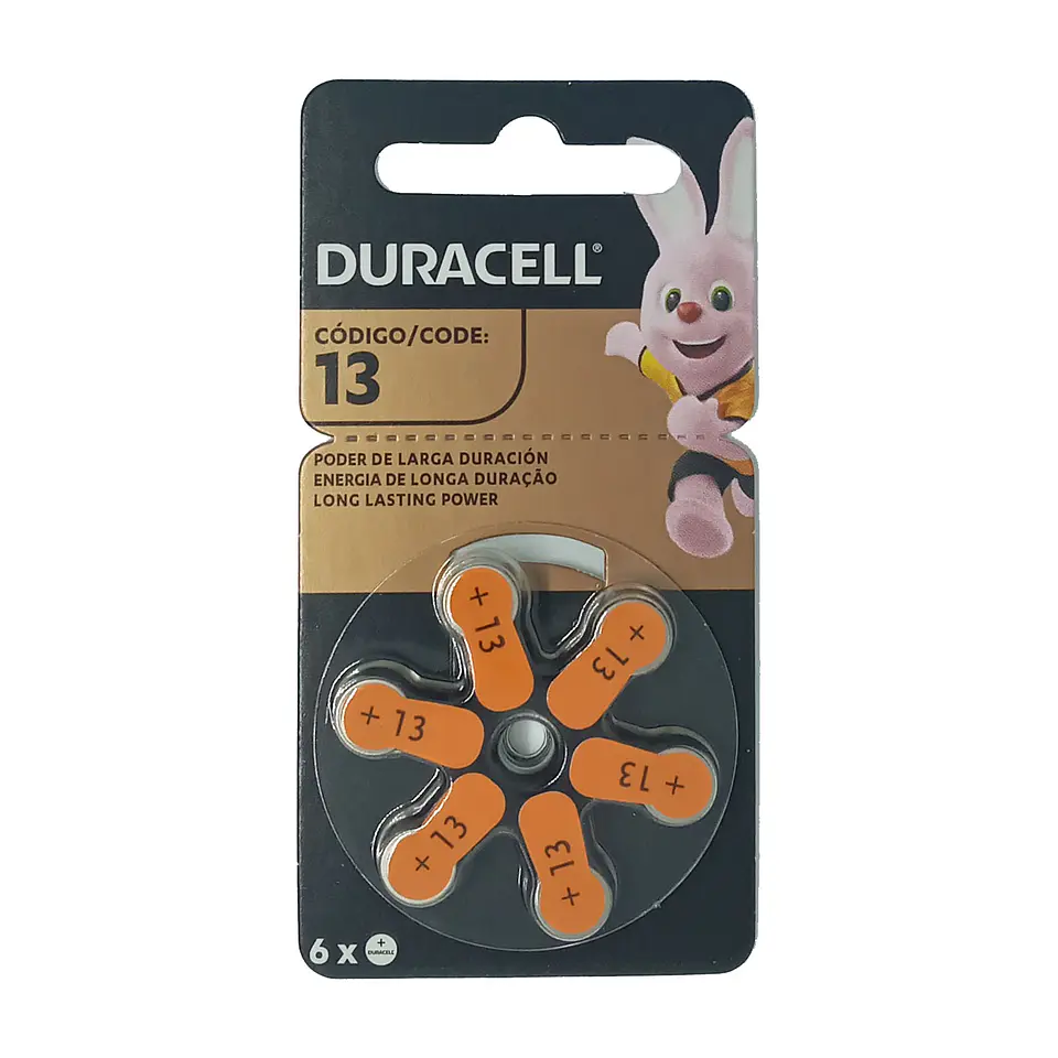 Pilas Duracell 13 para Audífonos – Pack de 6 1
