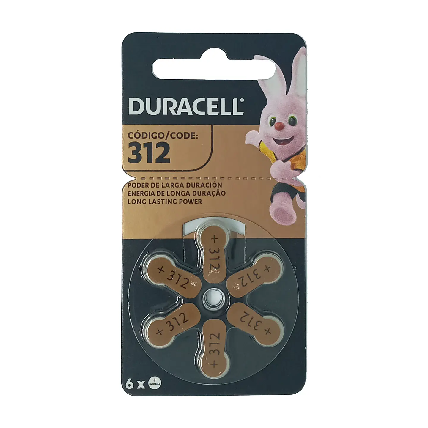 Pilas Duracell 312 para Audífonos – Pack de 6 1