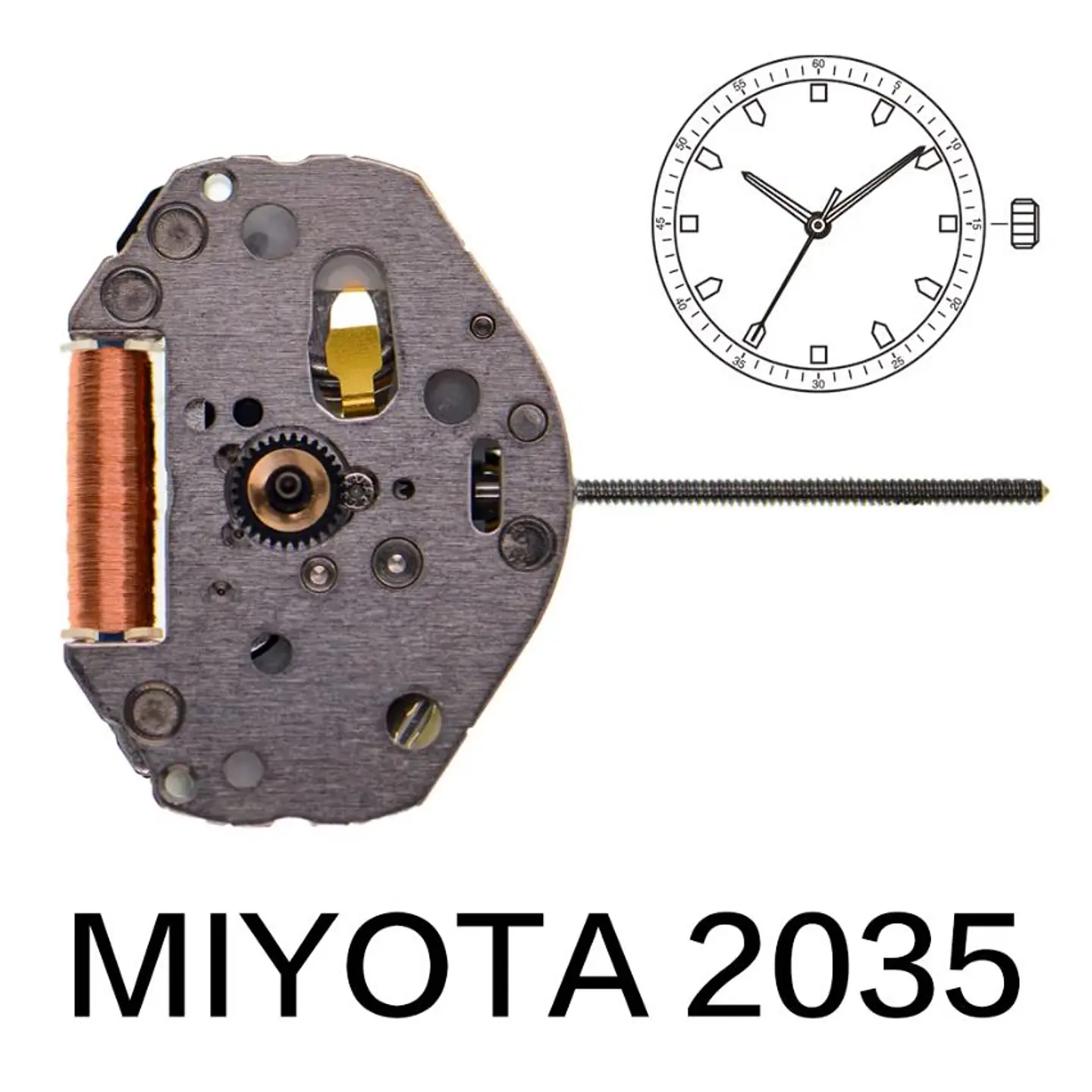 Movimiento Miyota 2035 de Cuarzo con Pila 3