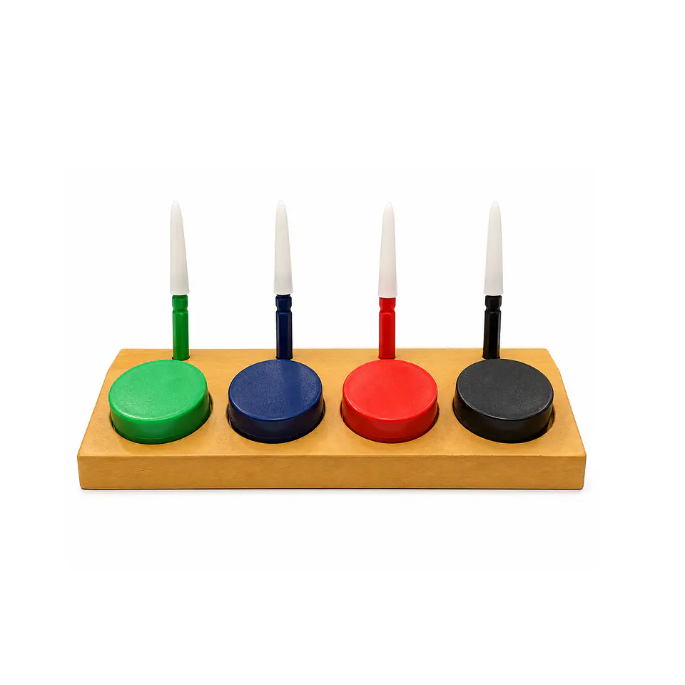Set de 4 Aceiteras para Relojería con Base de Madera 2