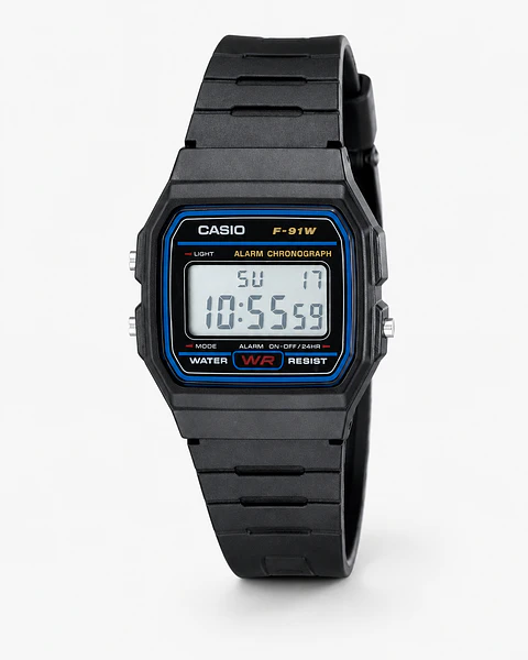 Reloj Casio F-91W-1D Digital Negro Clásico