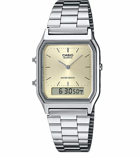 Reloj Casio AQ-230A-9A Análogo Digital Plateado