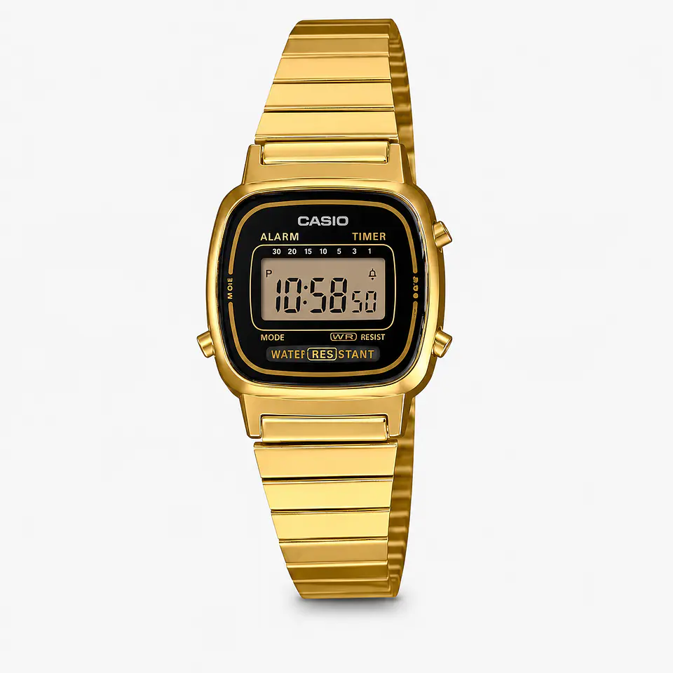 Reloj Casio LA-670WGA-1 Digital Dorado Compacto 1
