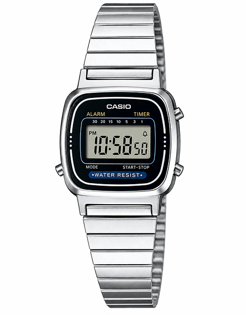 Reloj Casio LA-670WA-1 Digital Plateado Compacto