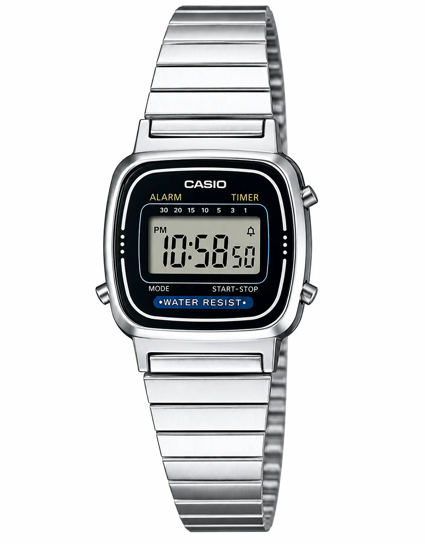 Reloj Casio LA-670WA-1 Digital Plateado Compacto 1
