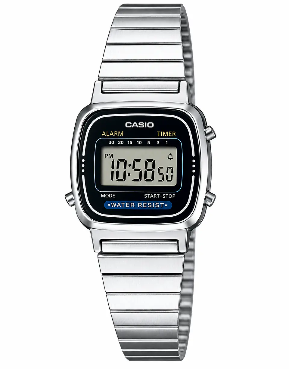 Reloj Casio LA-670WA-1 Digital Plateado Compacto 1