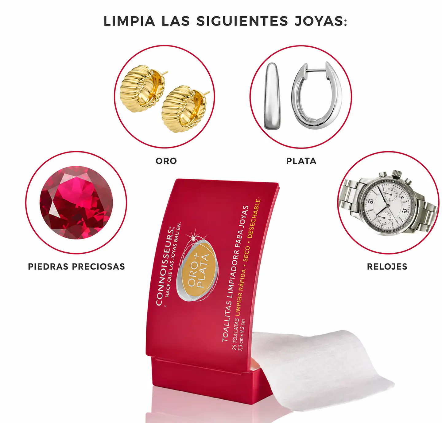 Toallitas Limpiadoras Connoisseurs para Oro y Plata – 25 Unidades 2