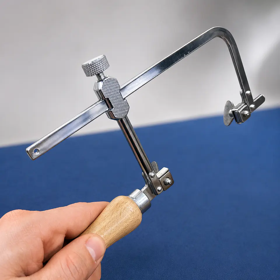 Arco de Sierra Ajustable para Joyería con Mango de Madera 5
