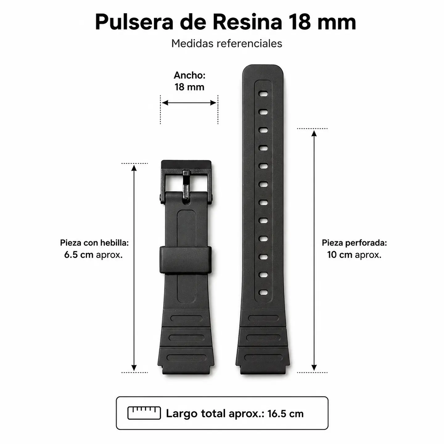Pulsera de Resina Negra 18 mm Modelo 2105 4