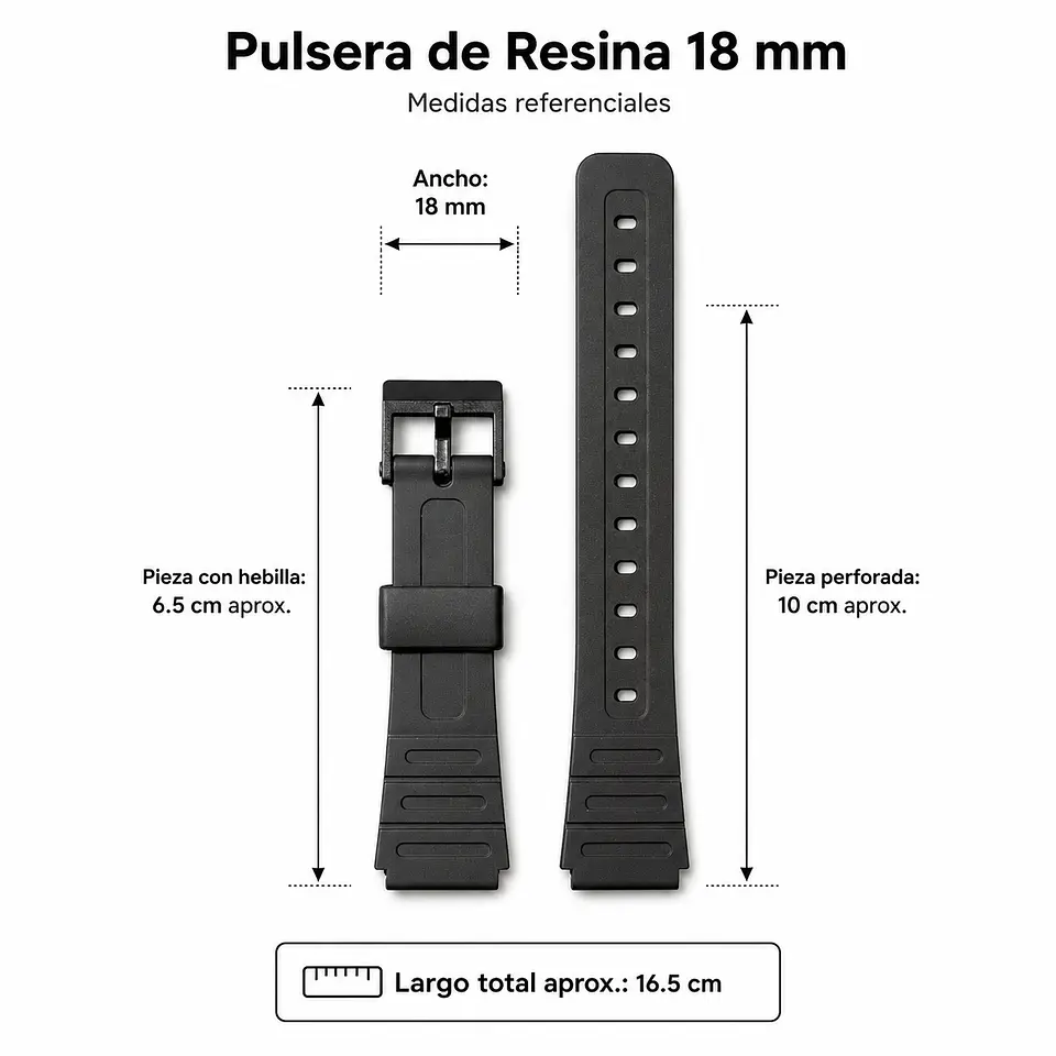 Pulsera de Resina Negra 18 mm Modelo 2105 4