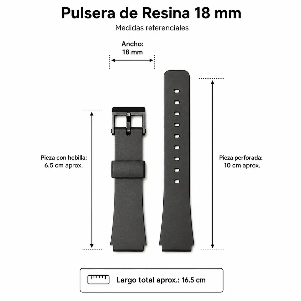 Pulsera de Resina Negra 18 mm Modelo 419 5