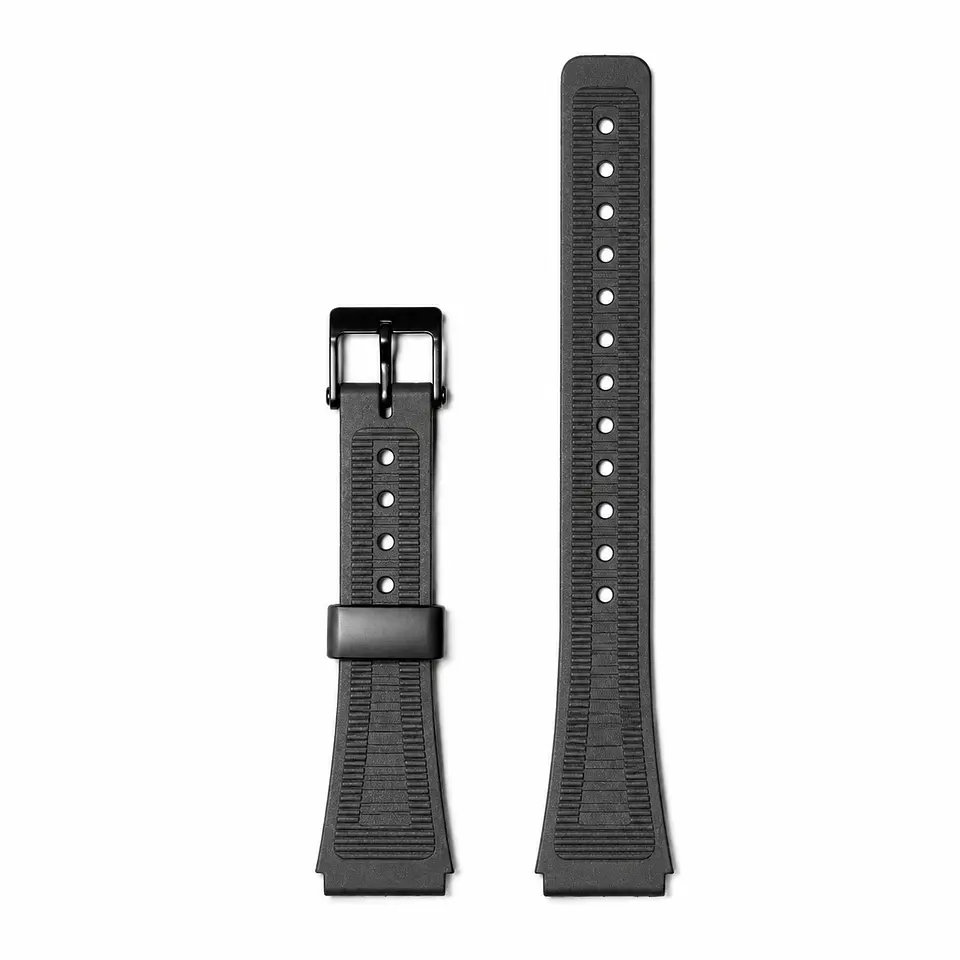 Pulsera de Resina Negra para Reloj con Hebilla Negra Repuesto Casio 18mm 2