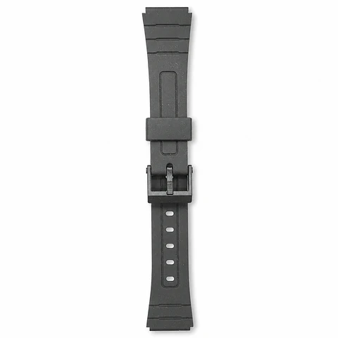 Pulsera de Resina Negra para Reloj con Hebilla Negra Repuesto Casio 18mm
