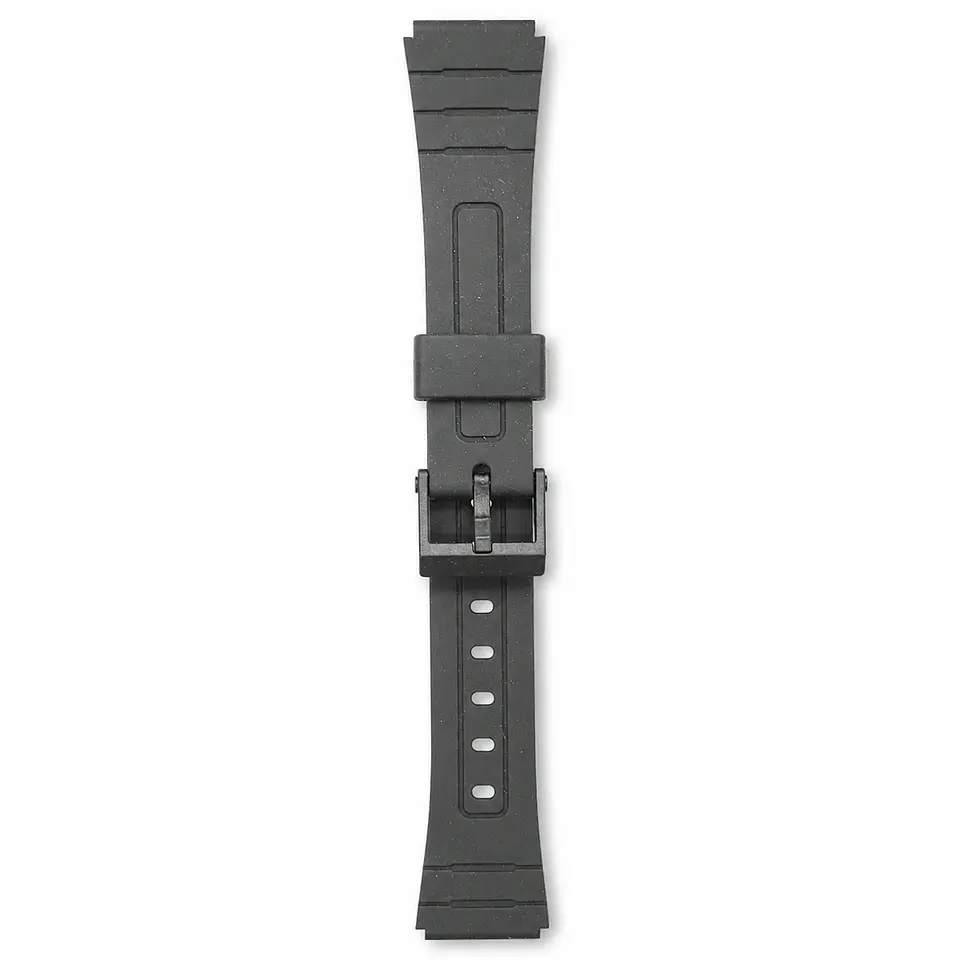 Pulsera de Resina Negra para Reloj con Hebilla Negra Repuesto Casio 18mm 1