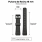 Pulsera de Resina Negra para Reloj con Hebilla Negra Repuesto Casio 18mm - Miniatura 3