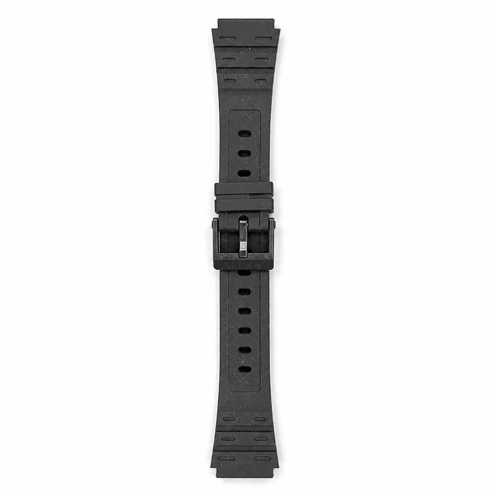 Pulsera de Resina Negra para Reloj con Hebilla Negra Repuesto Casio 18mm 1