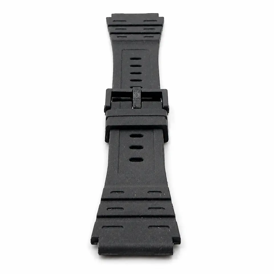 Pulsera de Resina Negra para Reloj con Hebilla Negra Repuesto Casio 18mm 4