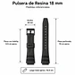 Pulsera de Resina Negra para Reloj con Hebilla Negra Repuesto Casio 18mm - Miniatura 3