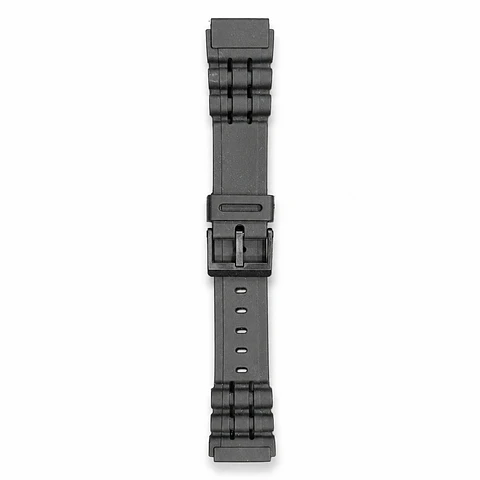 Pulsera de Resina Negra para Reloj con Hebilla Negra Repuesto Casio 18mm