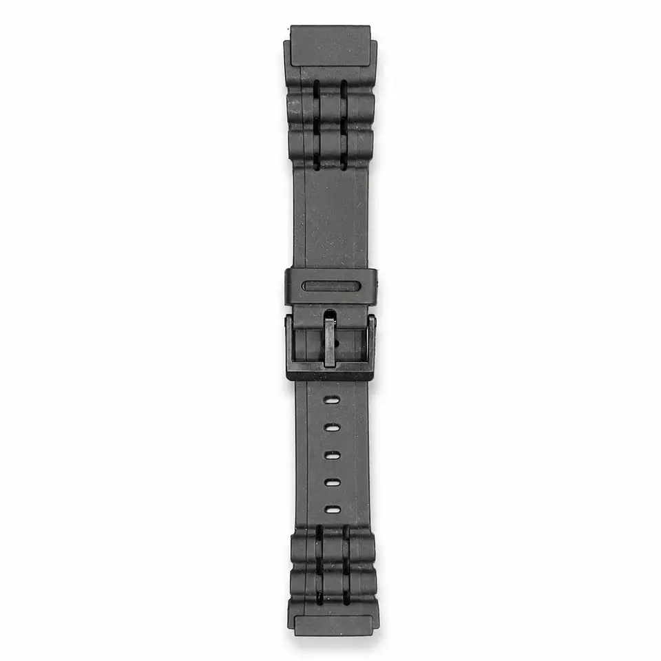 Pulsera de Resina Negra para Reloj con Hebilla Negra Repuesto Casio 18mm 1