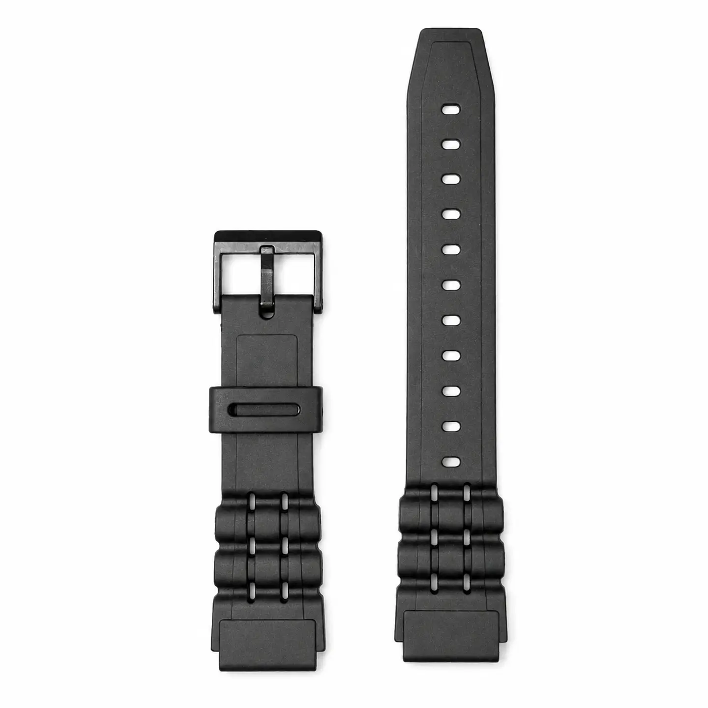 Pulsera de Resina Negra para Reloj con Hebilla Negra Repuesto Casio 18mm 2