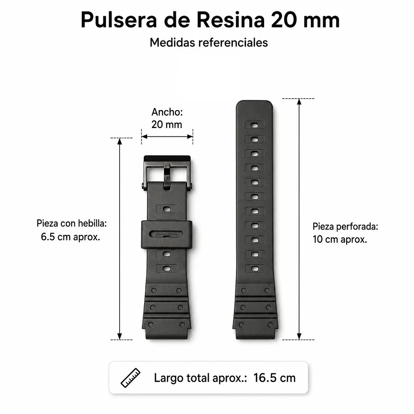 Pulsera de Resina Negra 20 mm Modelo 604 3