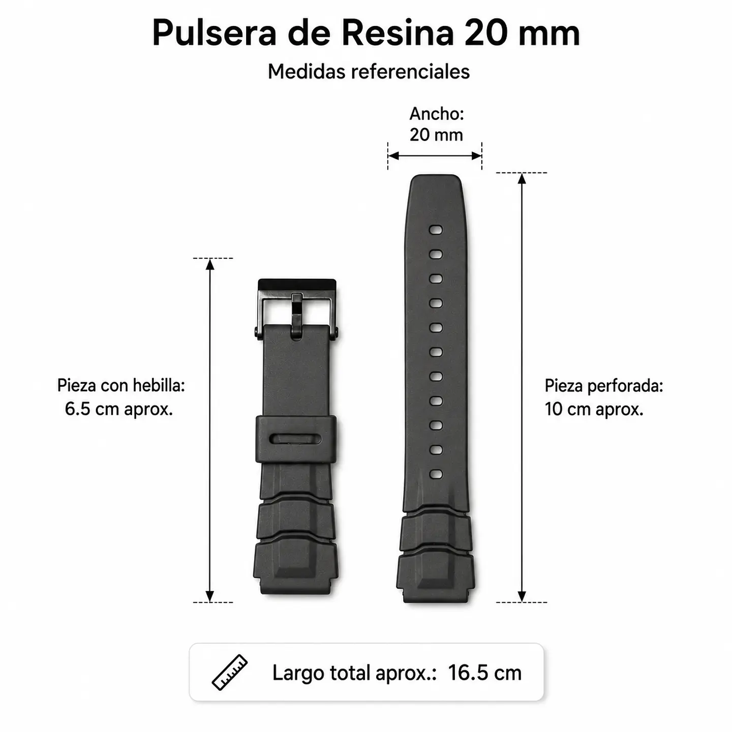 Pulsera de Resina Negra 20 mm Modelo 613 5