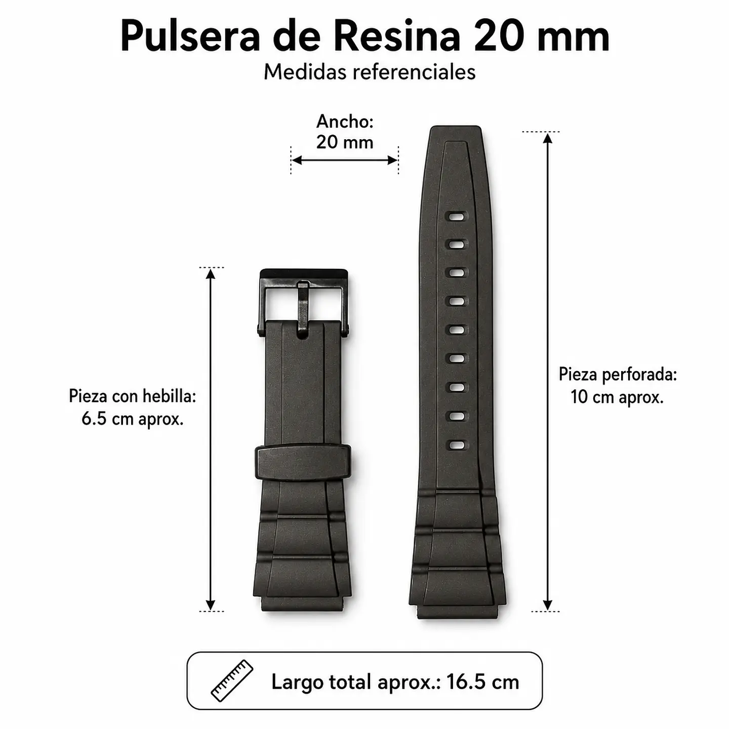 Pulsera de Resina Negra 20 mm Modelo 2815 2