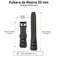 Pulsera de Resina Negra 20 mm Modelo 603 - Miniatura 4