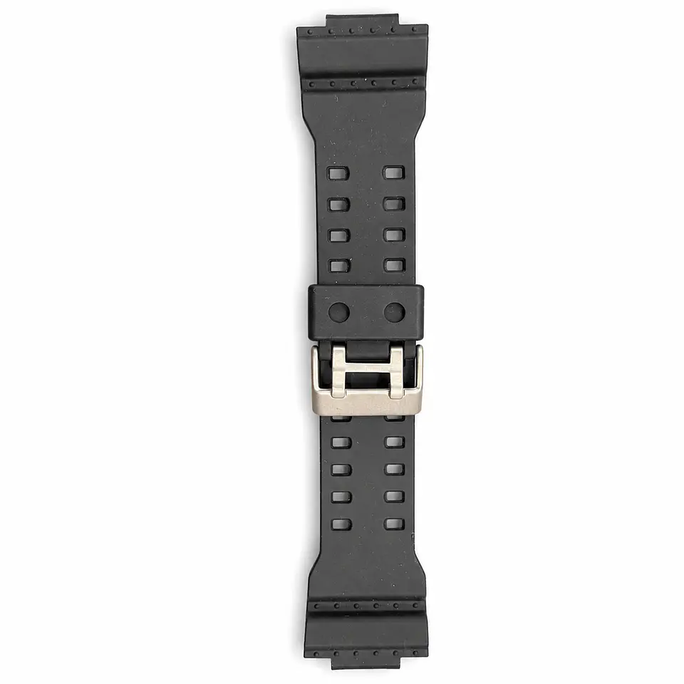 Pulsera de Resina Negra Tipo G-Shock Mod. 2121 Hebilla Plateada 16 mm 1