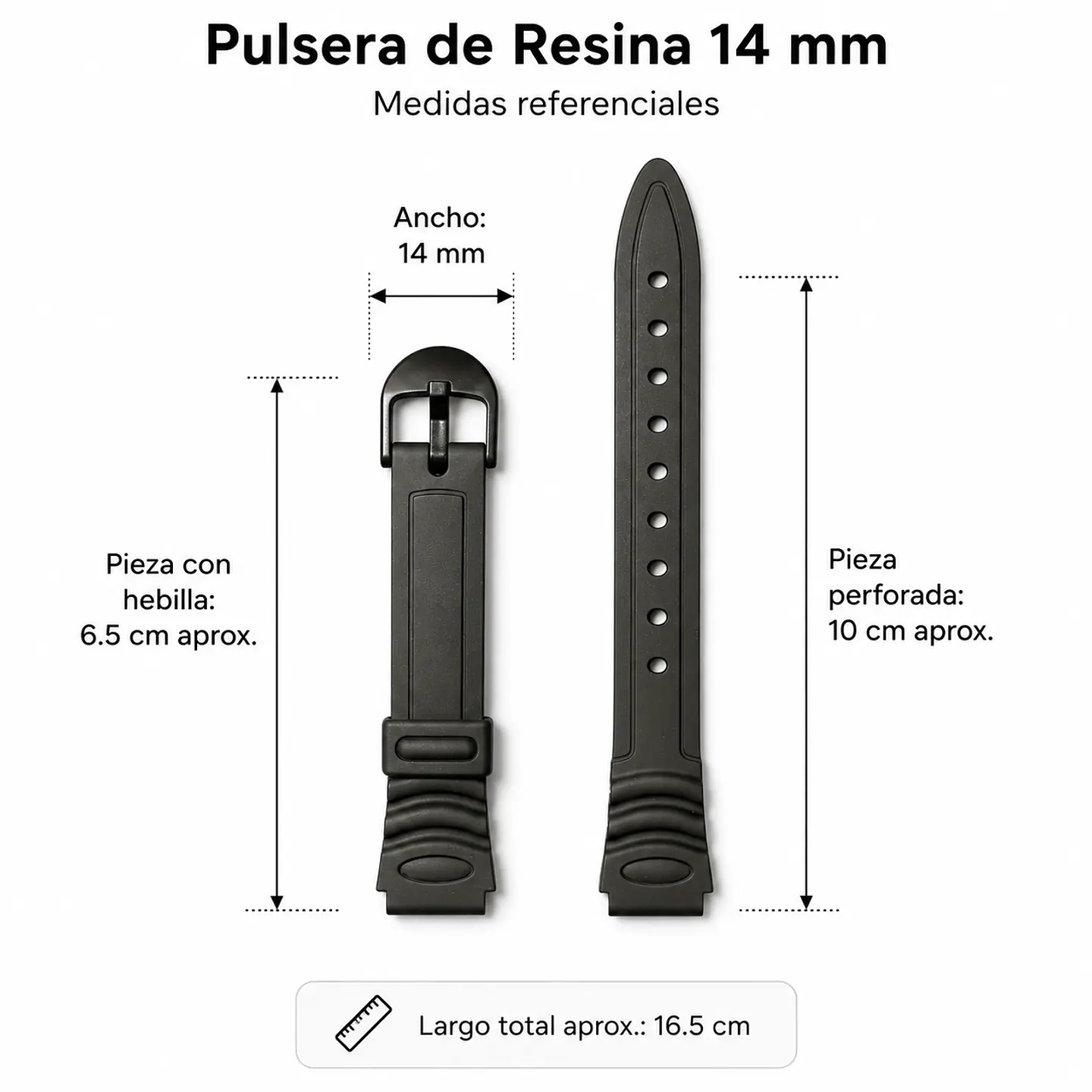 Pulsera de Resina Negra 14 mm Modelo 624 5