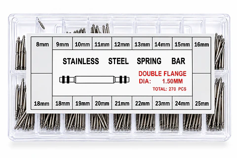 Set de 270 Pasadores para Pulsera de Reloj 8 a 25 mm Acero Inoxidable