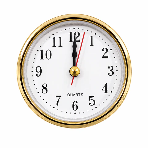 Reloj Quartz Encastrable 65 mm Dorado con Números Arábigos
