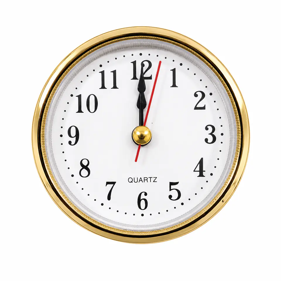 Reloj Quartz Encastrable 65 mm Dorado con Números Arábigos 1