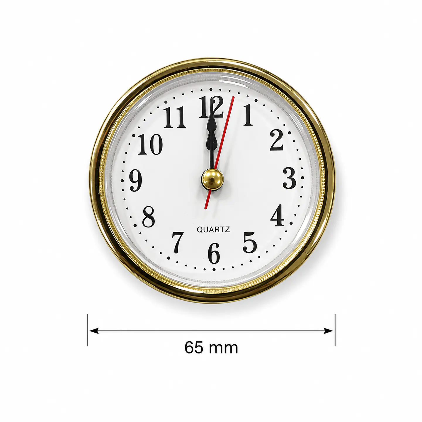 Reloj Quartz Encastrable 65 mm Dorado con Números Arábigos 3
