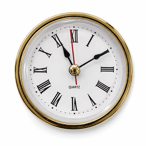 Reloj Quartz Insertable 65 mm Dorado con Números Romanos