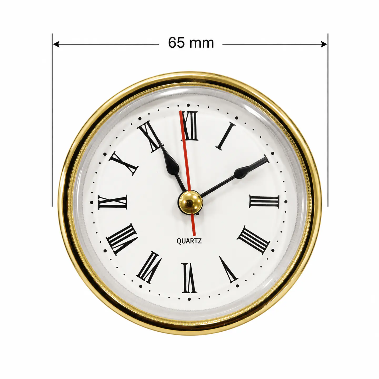 Reloj Quartz Insertable 65 mm Dorado con Números Romanos 2