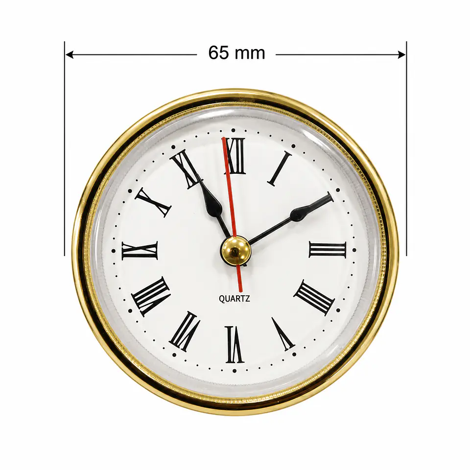 Reloj Quartz Insertable 65 mm Dorado con Números Romanos 2