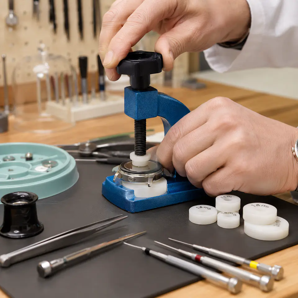 Prensa para Instalar Cristales de Reloj con 12 Dados – Tipo Japonés 2