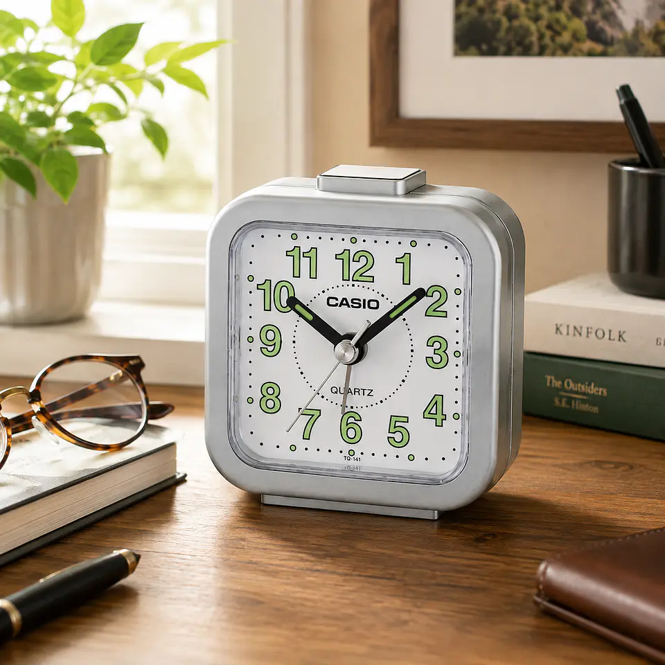 Reloj Despertador Casio TQ-141-8 Analógico Compacto 3