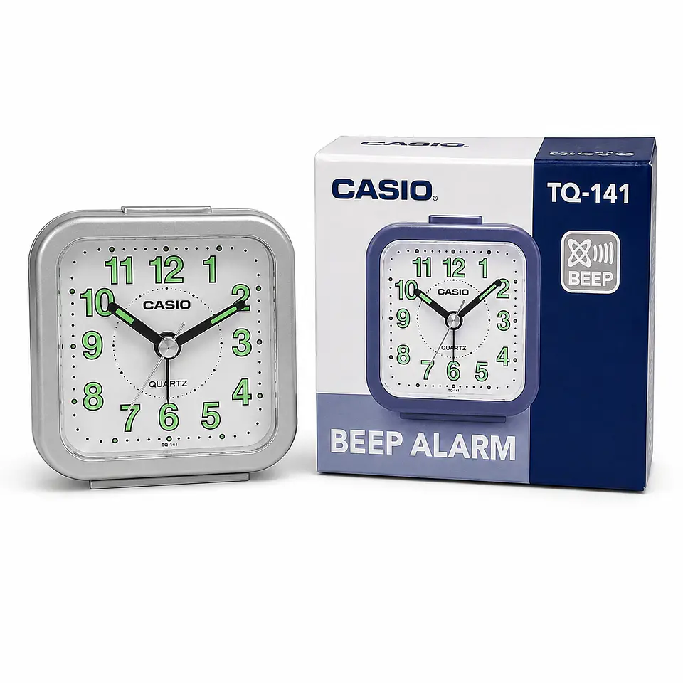 Reloj Despertador Casio TQ-141-8 Analógico Compacto 2