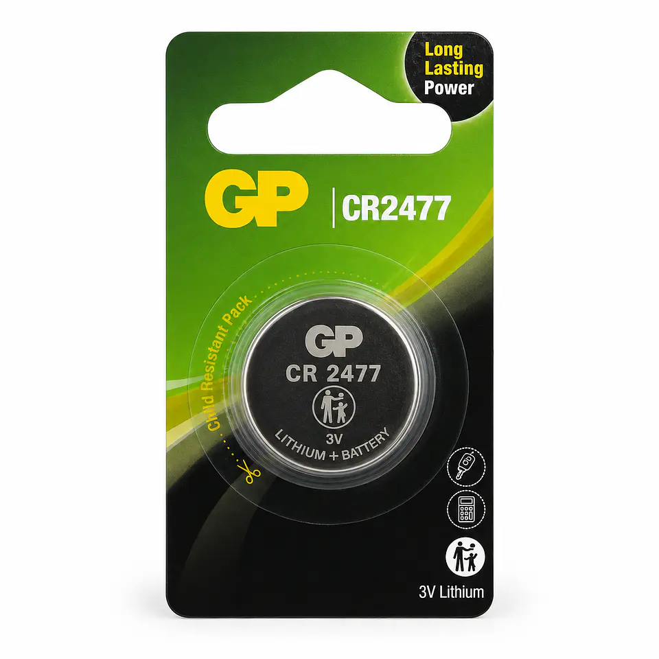 Pila de Litio GP CR2477 3V – 24,5 x 7,7 mm 1